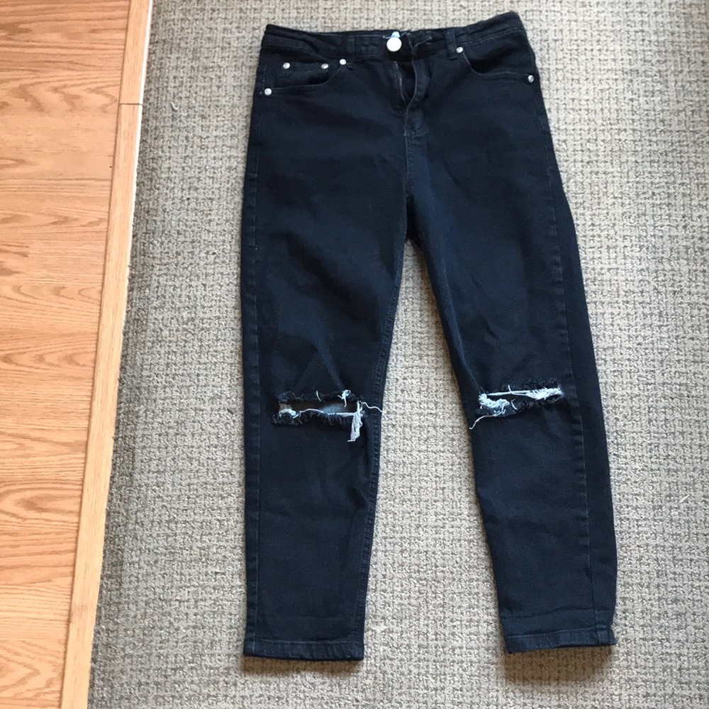 Boohoo Cropped High Waisted Jeans